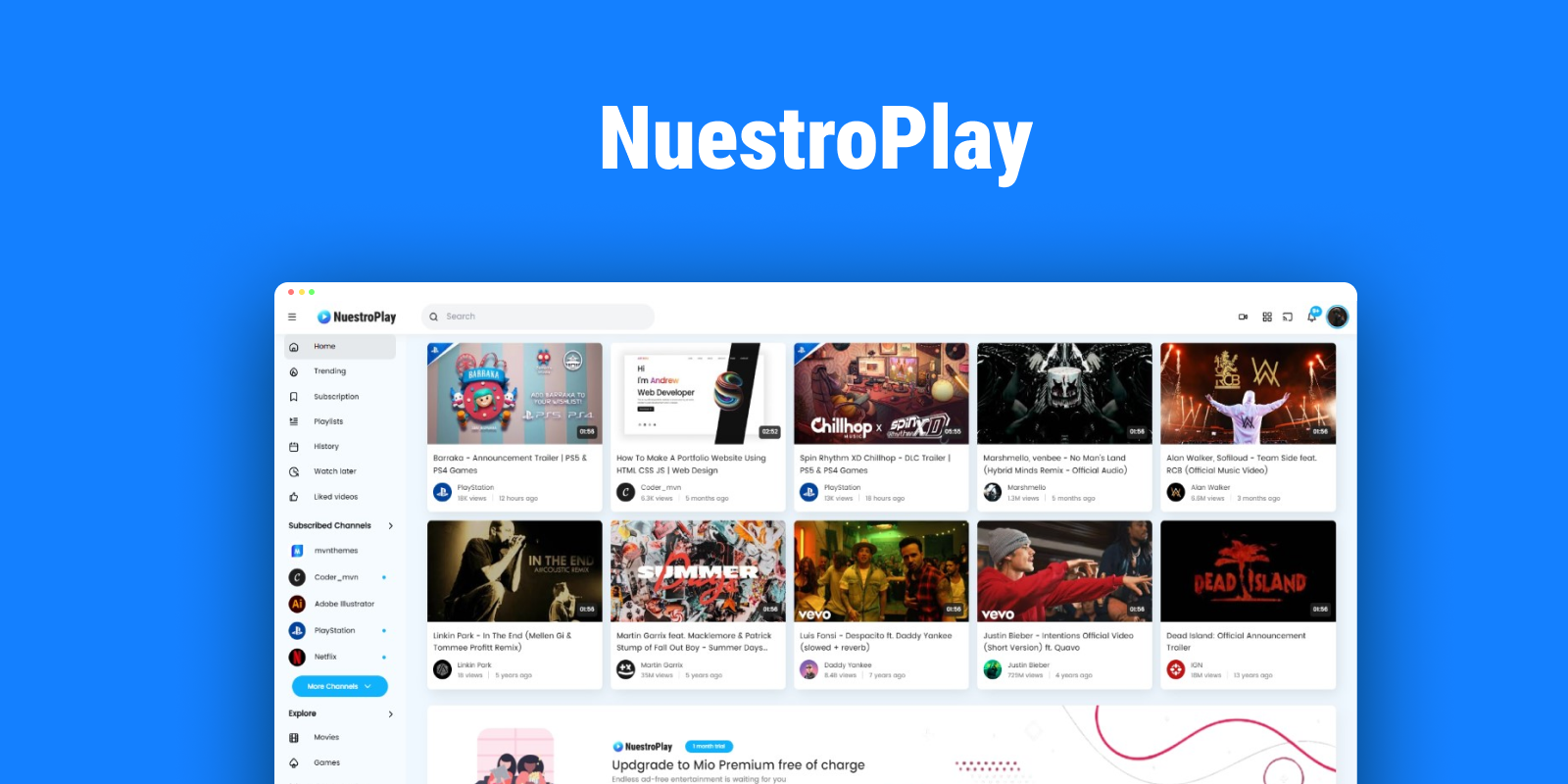 NuestroPlay Video Streaming HTML5 Template